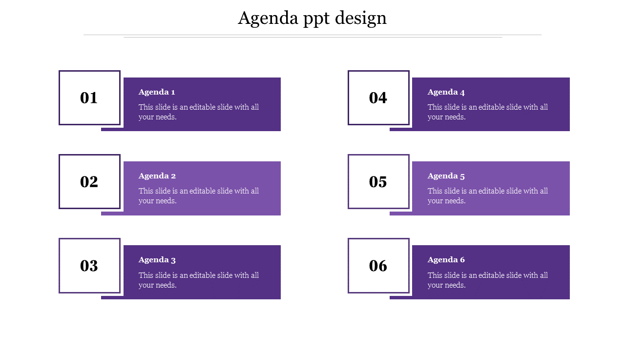 Free - Make Use Of Our Agenda PPT Design For Presentation